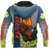 Rooster 3D All Over Printed Unisex Deluxe Hoodie ML