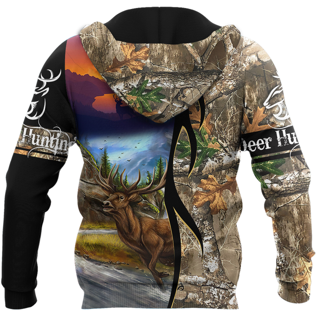 Deer Hunting 3D Over Printed Unisex Deluxe Hoodie ML