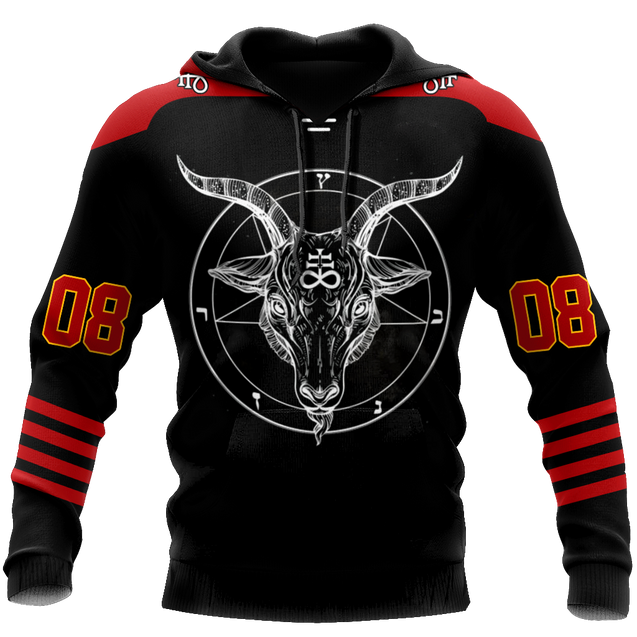 3D All Over Printed Hockey Satanic Unisex Shirts Custom Name Custom number  XT