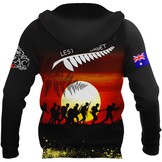 Premium Unisex Hoodie 3D All Over Printed Remember Them Anzac Day ML