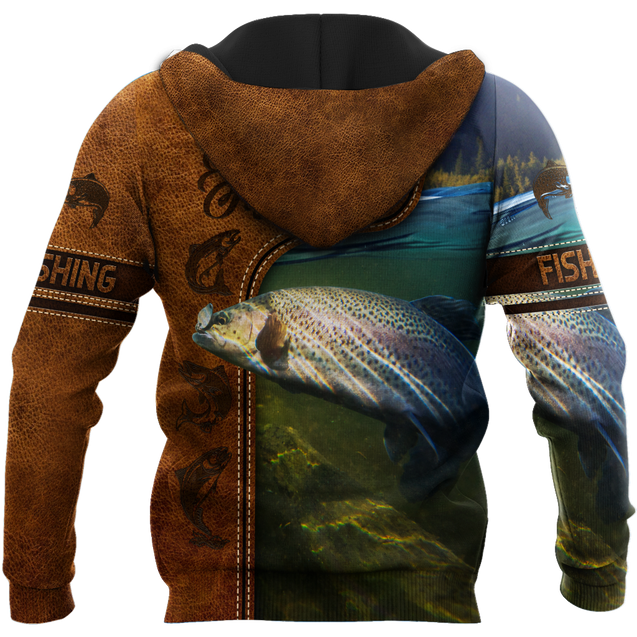 Trout Fishing water camo Cosplay leather 3D print shirts