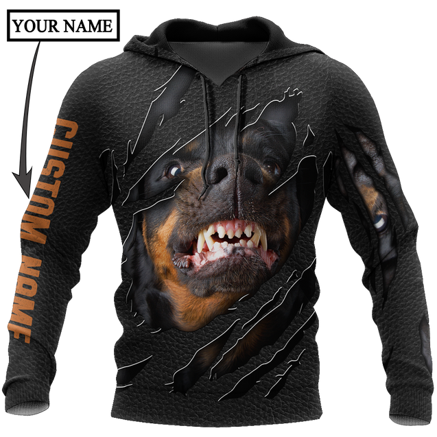 Rottweiler 3D hoodie shirt for men and women custom name