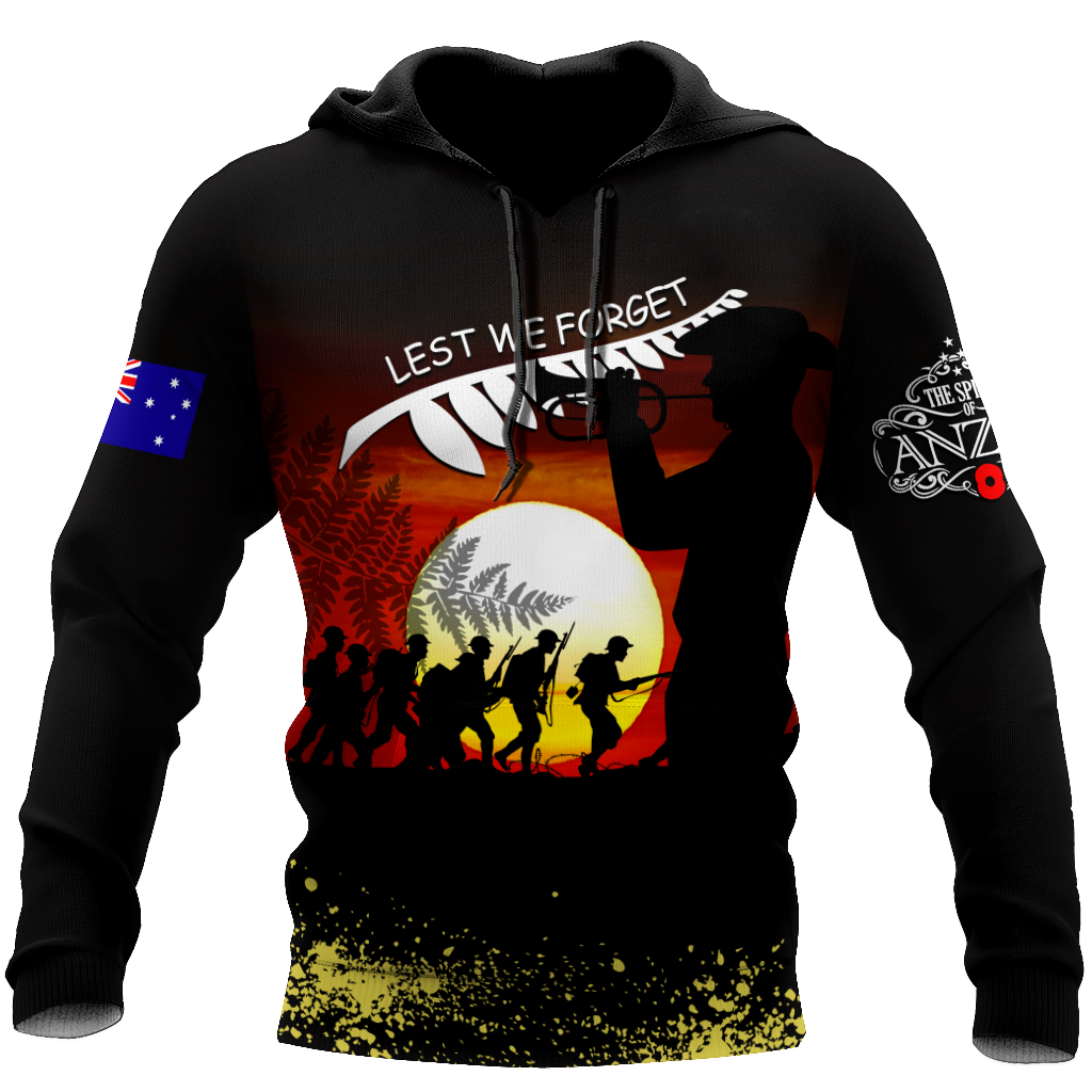 Premium Unisex Hoodie 3D All Over Printed Remember Them Anzac Day ML