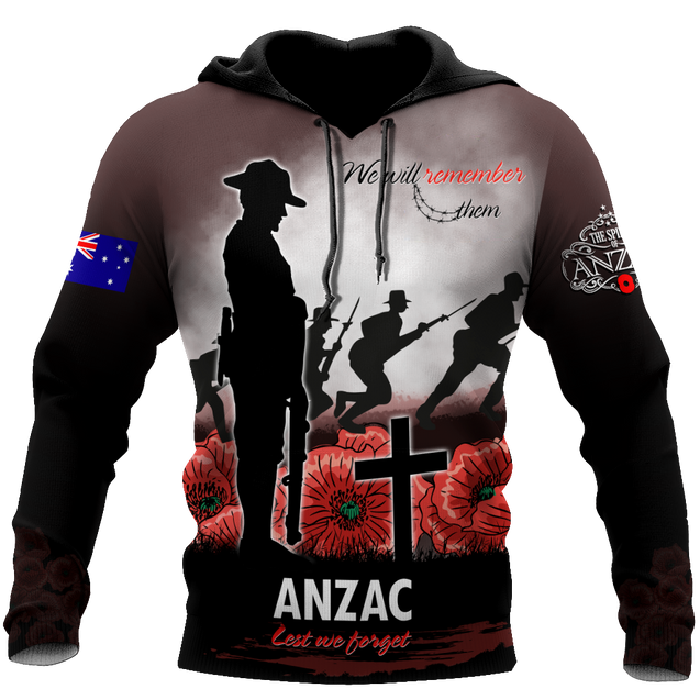 Premium Unisex Hoodie Remember Them Anzac Day ML