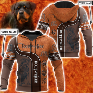 Rottweiler 3D hoodie shirt for men and women custom name ver3