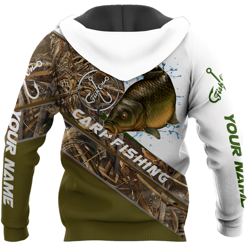 Custom name Carp Fishing camo 3D print shirts