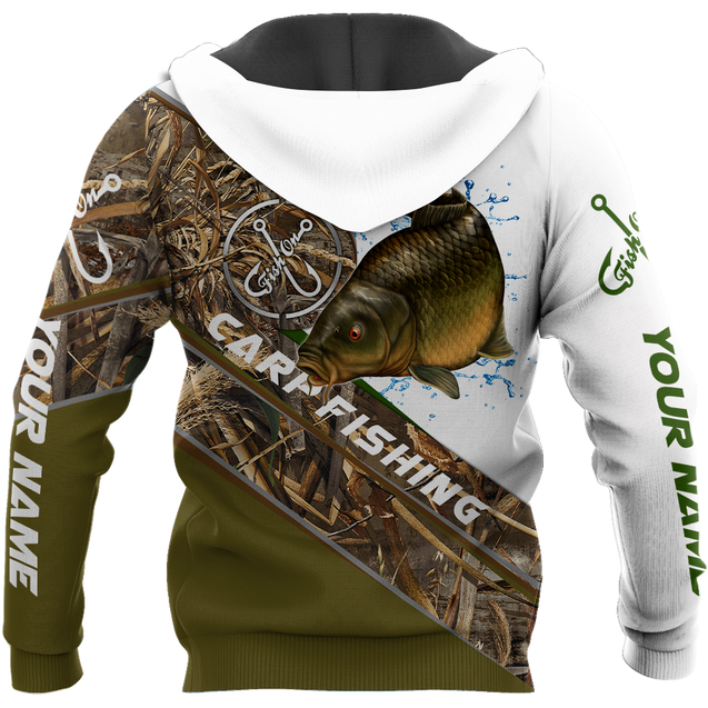 Custom name Carp Fishing camo 3D print shirts