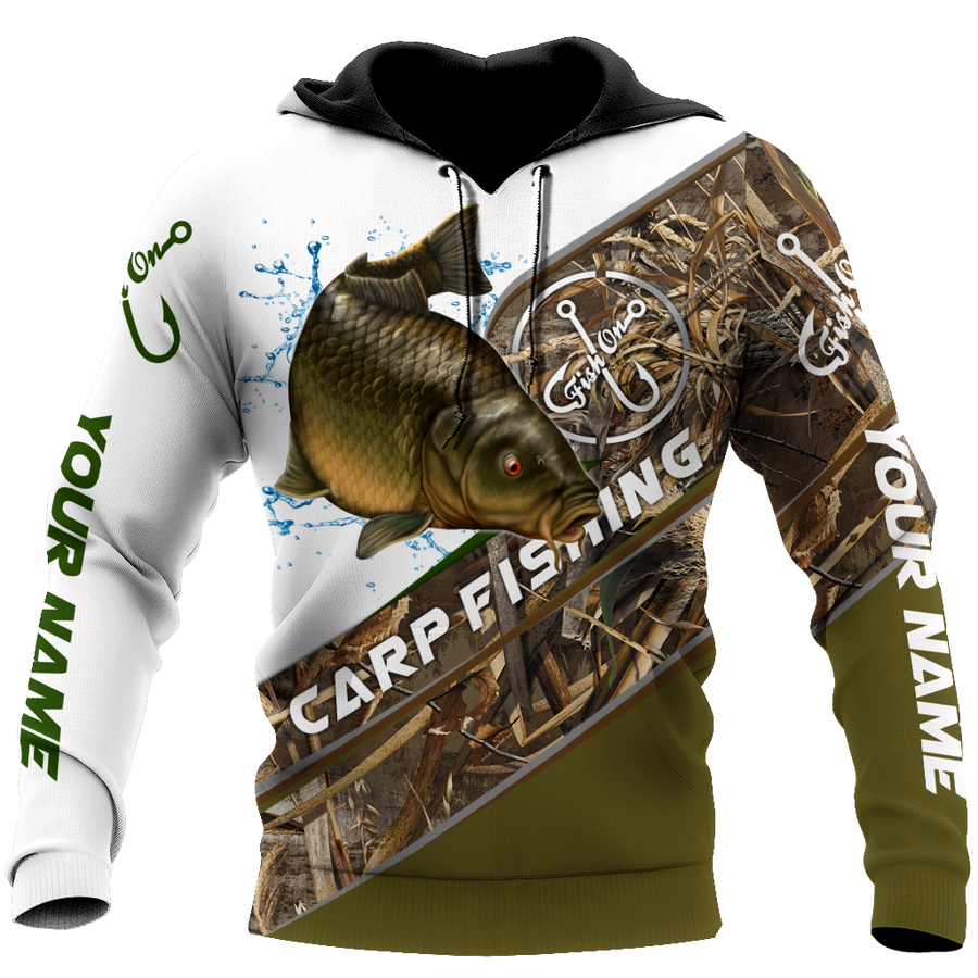 Custom name Carp Fishing camo 3D print shirts