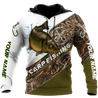 Custom name Carp Fishing camo 3D print shirts