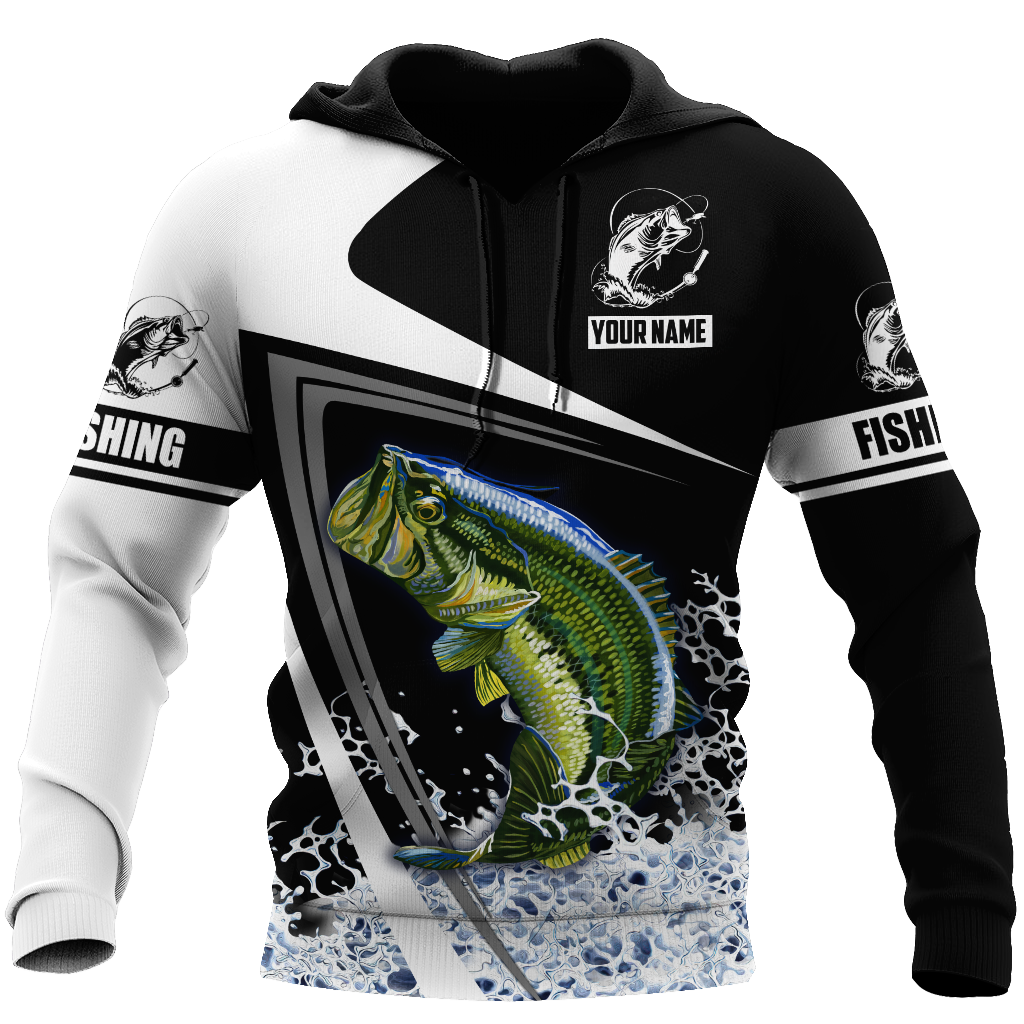 Custom name Bass Fishing Hoodie 3D print shirts