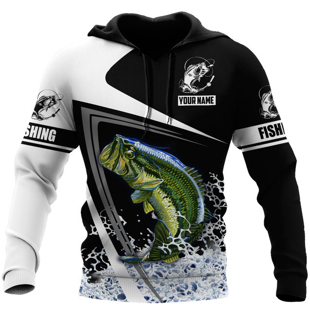 Custom name Bass Fishing Hoodie 3D print shirts