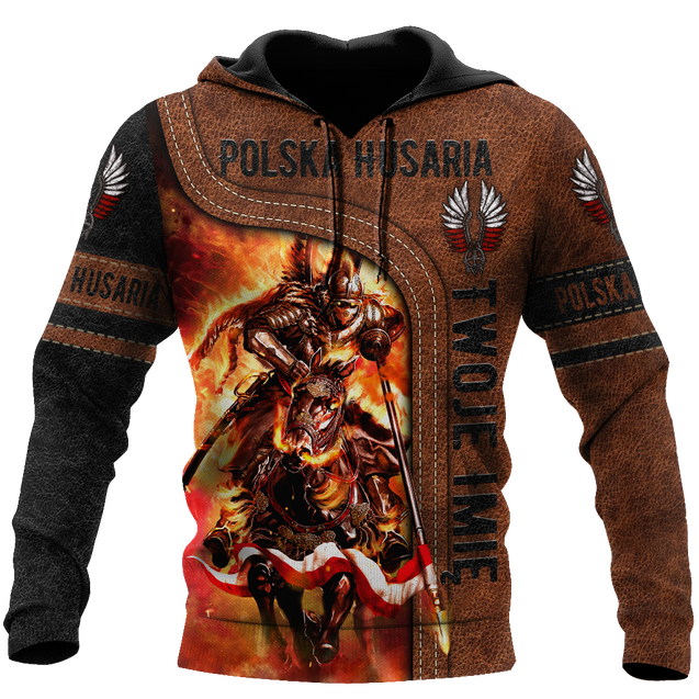 Premium Winged Hussars Leather Pattern Custom name 3D Printed Shirts