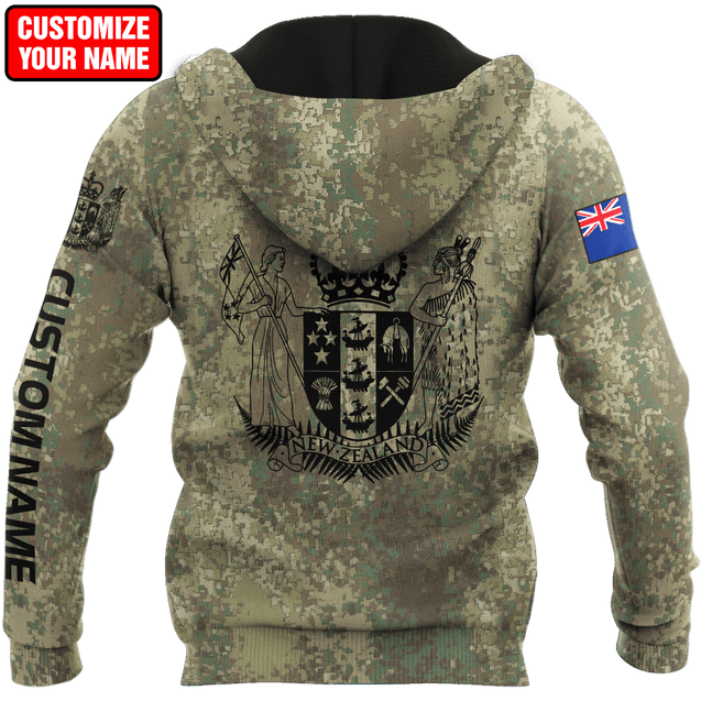 Custom Name New Zealand Aotearoa Coat Of Arm Army 3D All Over Printed Unisex Shirts