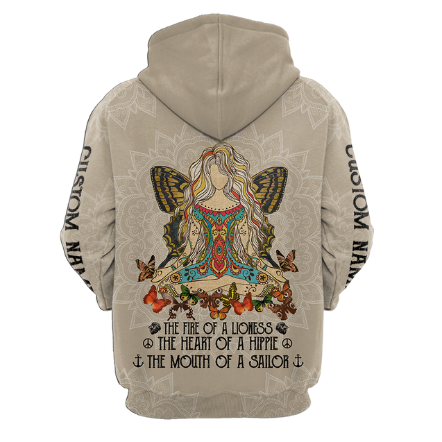 April Girl Hippie Customize Name 3D All Over Printed Unisex Hoodie