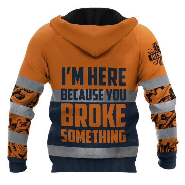 Personalized Mechanic Safety 3D All Over Printed Hoodie For Men and Women Pi112054