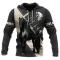 Black Horse 3D All Over Printed Hoodie Pi112058XT