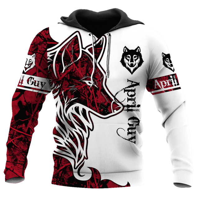 April Wolf 3D All Over Printed Unisex Hoodie