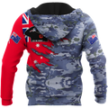 Anzac day remembrance Kiwi and Australia Navy Veteran Camo 3D print shirt