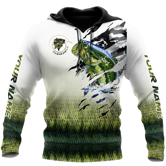 Custom name Bass fishing escape Skin camo 3D printed shirts