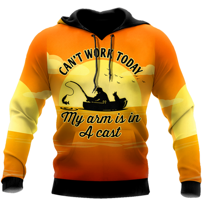 My arm is in a cast Fishing custom name design 3d print shirts