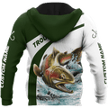 Custom name Trout gone fishing 3D printed shirts