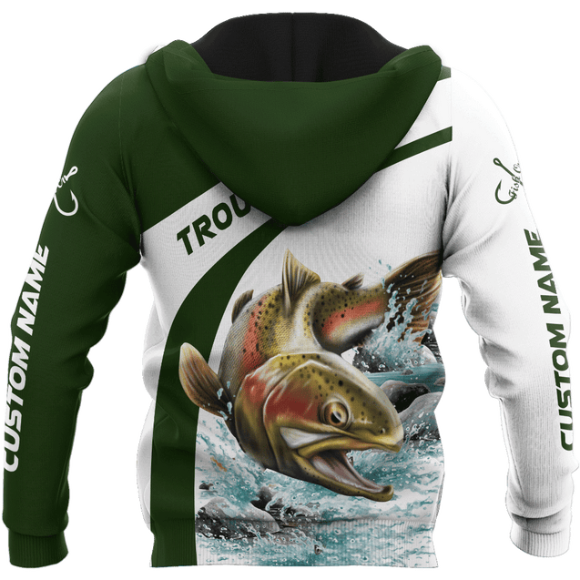 Custom name Trout gone fishing 3D printed shirts