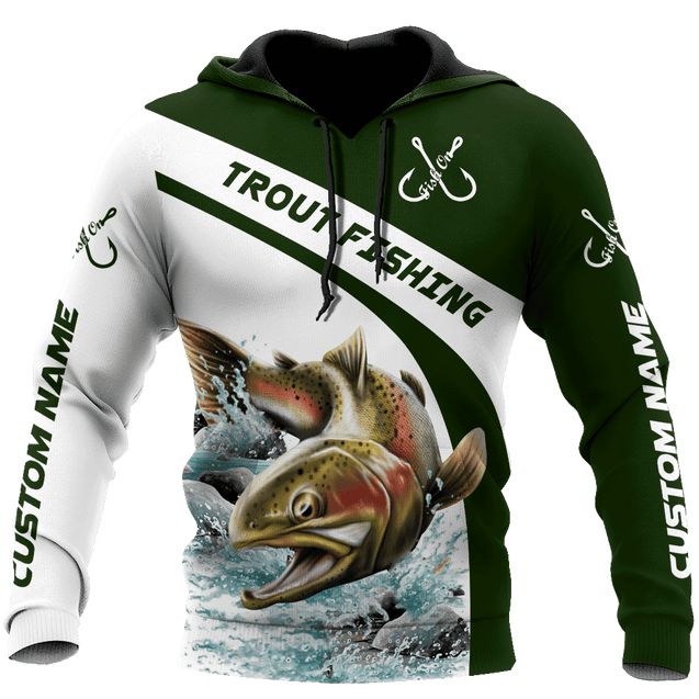 Custom name Trout gone fishing 3D printed shirts