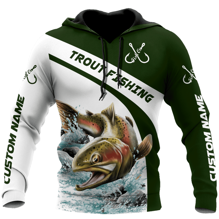 Custom name Trout gone fishing 3D printed shirts