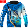 Custom name Marlin fishing Team Billfish 3D Design Printed Shirts