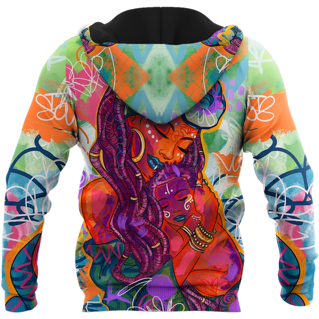 African Strong Mom And Son Unisex Deluxe Hoodie ML