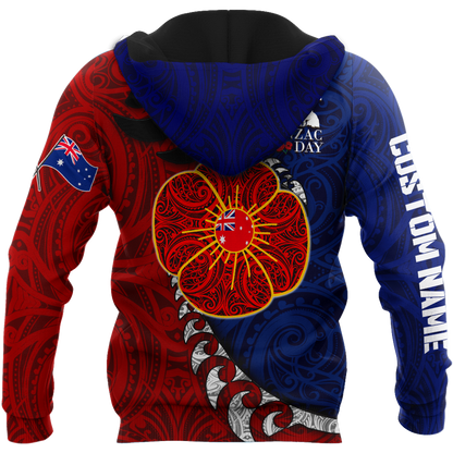 Anzac day poppy flower lest we forget custom name 3d print shirts