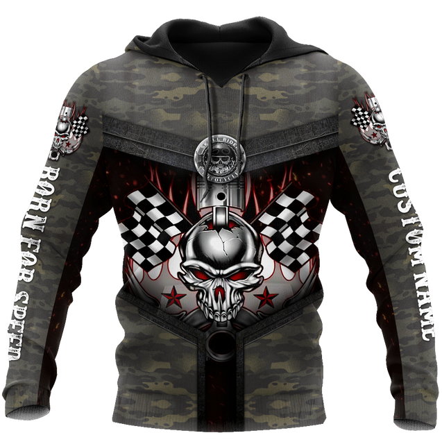 Customize Name Motorcycle Racing 3D All Over Printed Unisex Shirts Born For Speed