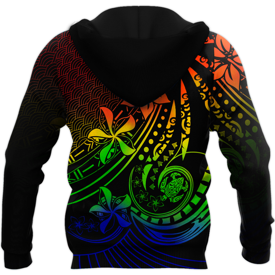 Amazing Polynesian Tattoo And Frangipani Flower Unisex Deluxe Hoodie ML