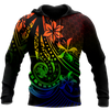 Amazing Polynesian Tattoo And Frangipani Flower Unisex Deluxe Hoodie ML