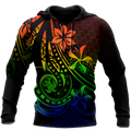 Amazing Polynesian Tattoo And Frangipani Flower Unisex Deluxe Hoodie ML