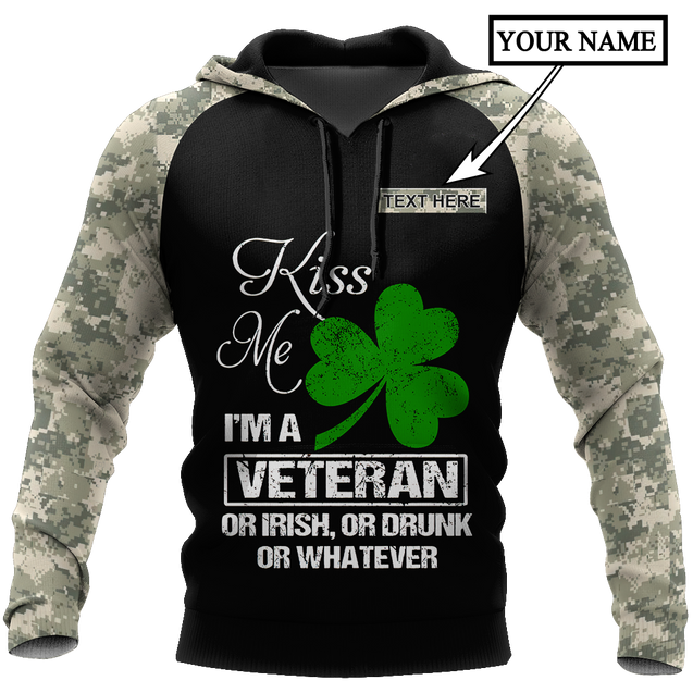 Irish Veterans - Persionalized Name 3D Hoodie Shirt For Men And Women