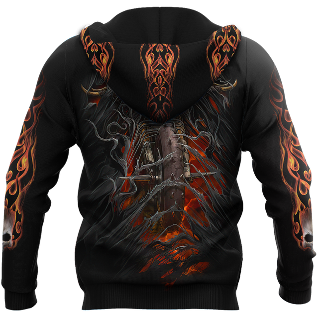 Fire Biker Skull Hoodie For Men And Women TNA13032108