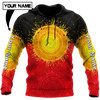 Custom name Aboriginal Flag Indigenous Sun Painting Art 3D design shirts