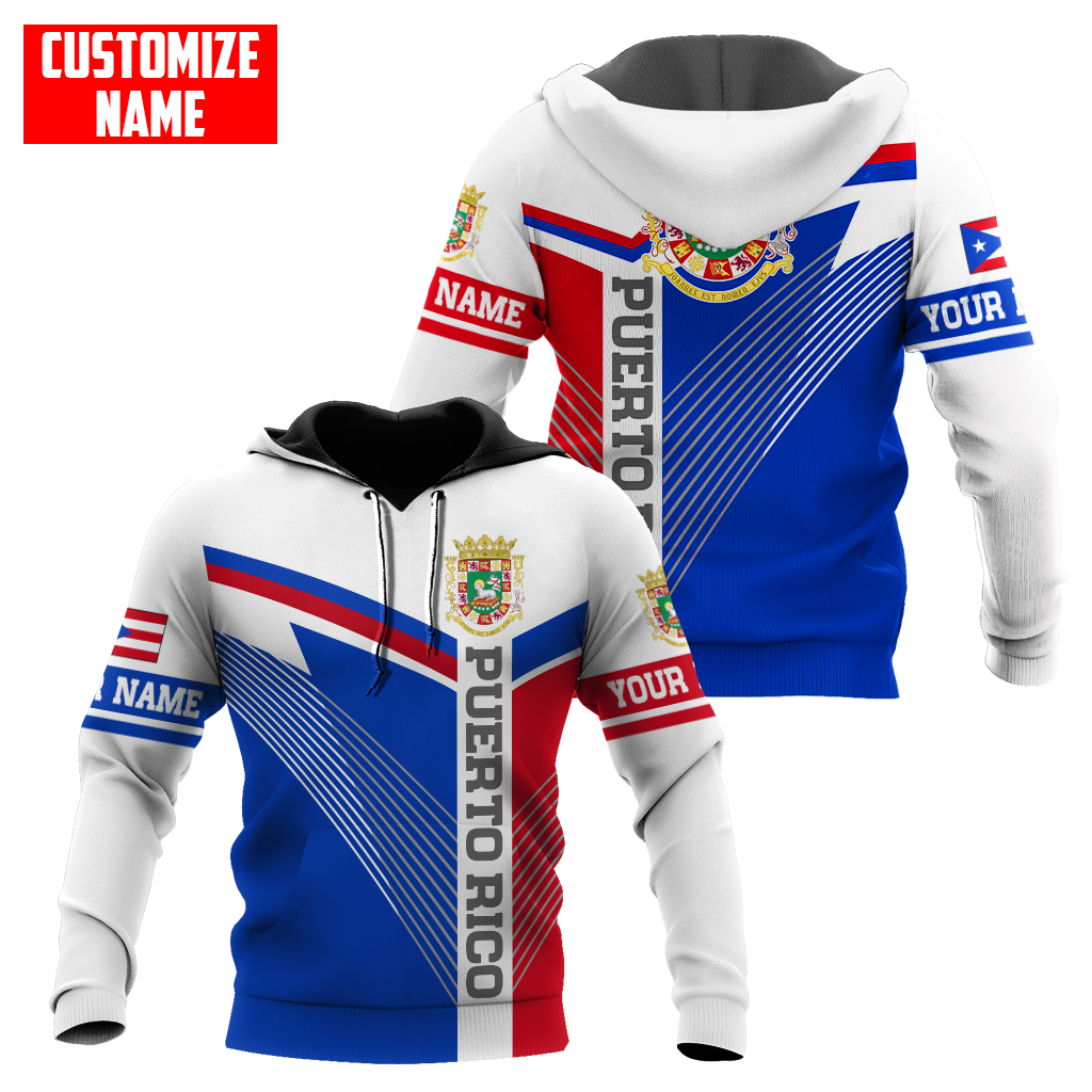 Customize Name Puerto Rico 3D All Over Printed Unisex Shirts
