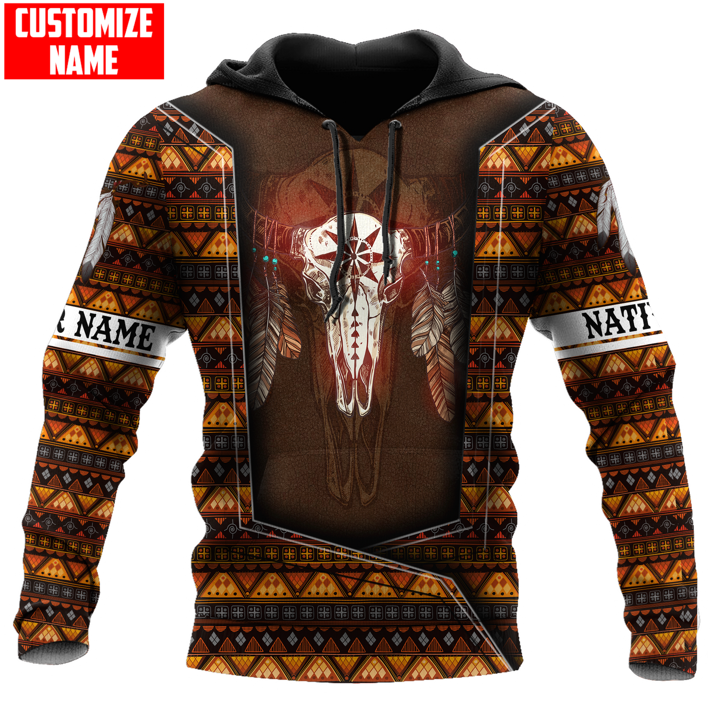 Customized Name Native American 3D All Over Printed Unisex Shirts