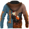 Rooster 3D All Over Printed Unisex Deluxe Hoodie ML