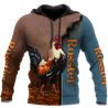 Rooster 3D All Over Printed Unisex Deluxe Hoodie ML