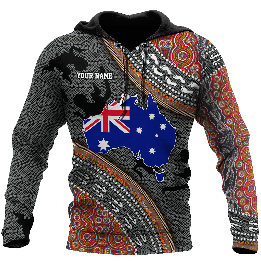 Custom name Australian Flag Aboriginal dots Zip pattern 3D printed Cloak