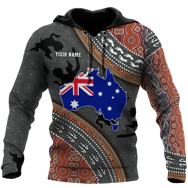 Custom name Australian Flag Aboriginal dots Zip pattern 3D printed Cloak