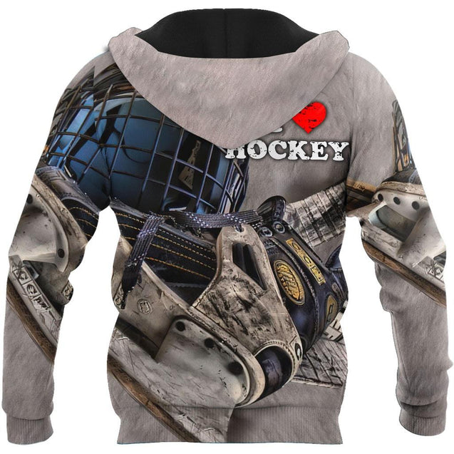 3D All Over Printed I Love Hockey  Unisex Shirts