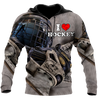 3D All Over Printed I Love Hockey  Unisex Shirts