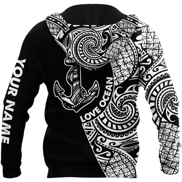 Amazing Polynesian Tattoo Anchor Personalized Unisex Deluxe Hoodie ML