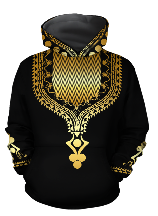 African Culture Dashiki Pattern Unisex Deluxe Hoodie ML