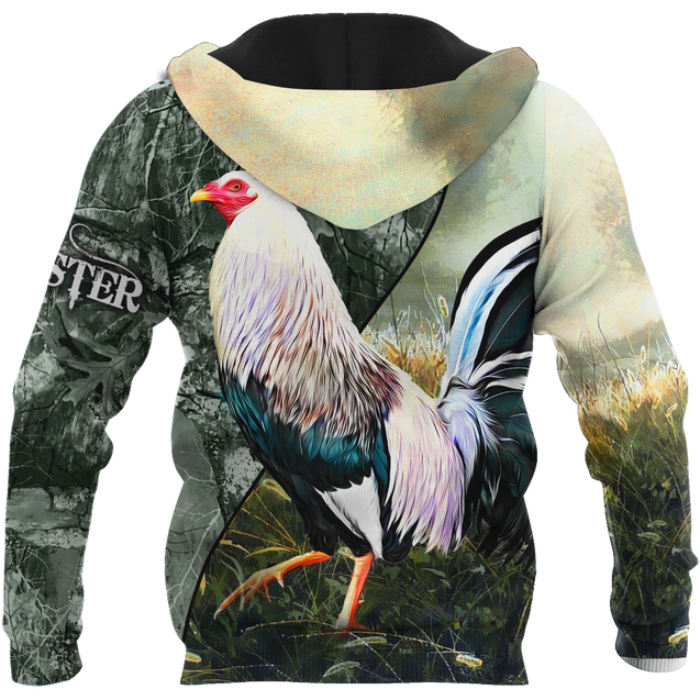 Rooster 3D All Over Printed Unisex Deluxe Hoodie ML