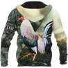 Rooster 3D All Over Printed Unisex Deluxe Hoodie ML